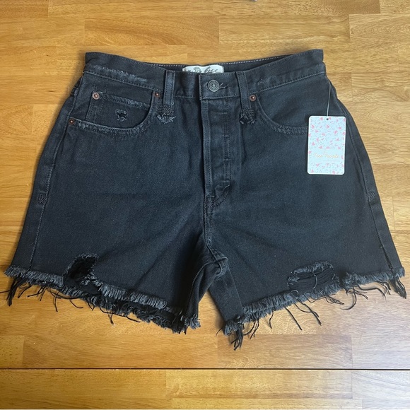 Free People Black Makai Cut Off Shorts - Picture 4 of 5